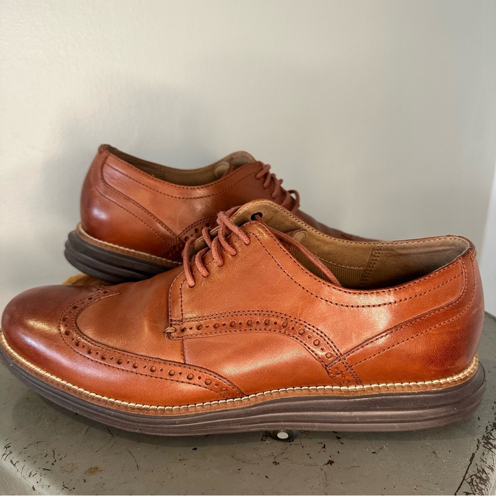 Cole Haan Men's Brown Leather Wingtip Derbys